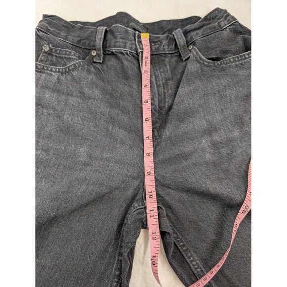 Uniqlo Jeans women size 24" x 31" straight leg baggy black denim 100% cotton B7 - Picture 10 of 11